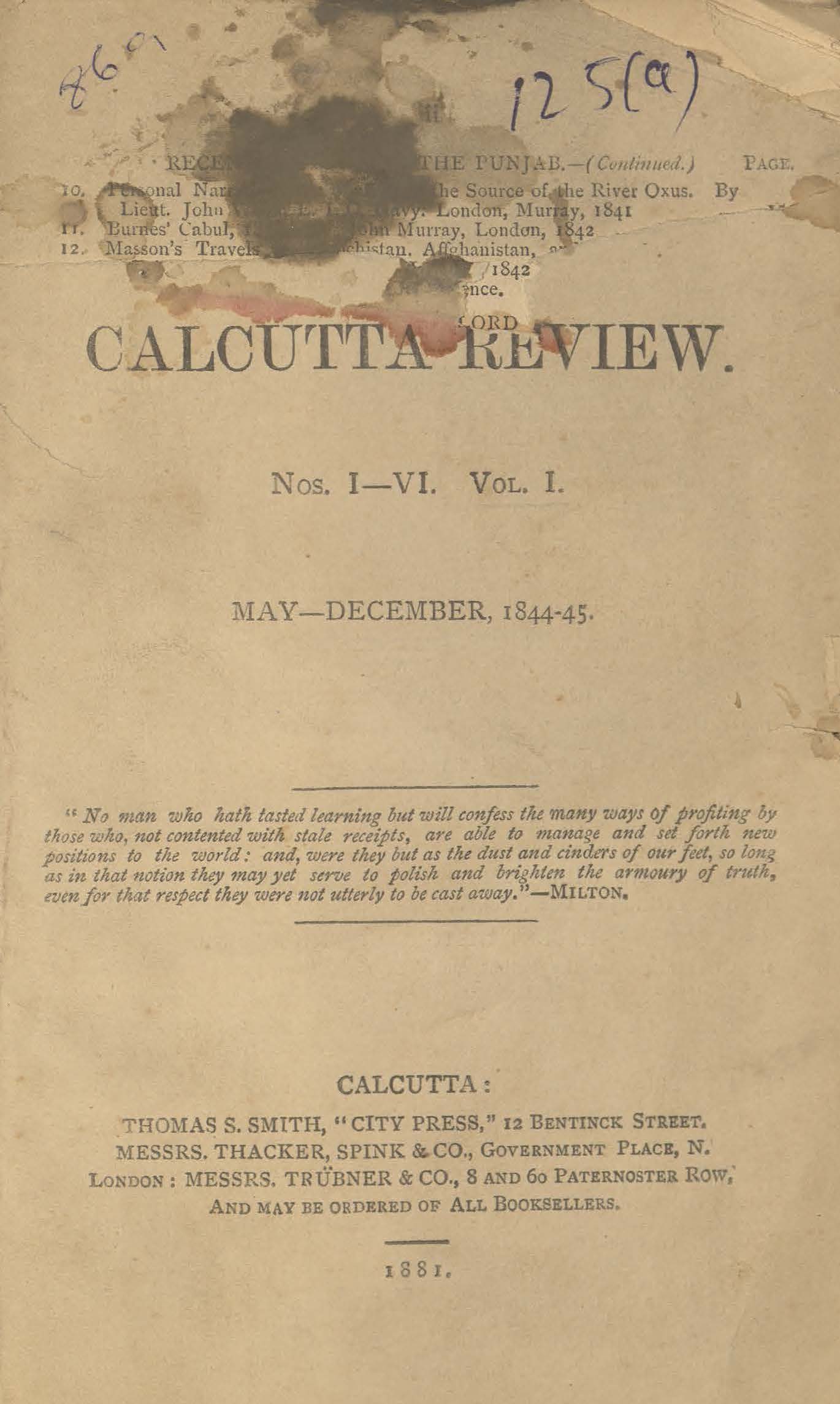 Calcutta review
